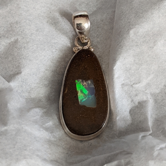 Boulder Opal, 925 Silver Pendant - Picture 5 of 6